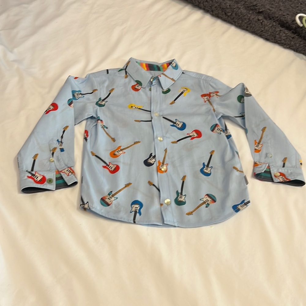 Guitar Long Sleeve Button Down Shirt